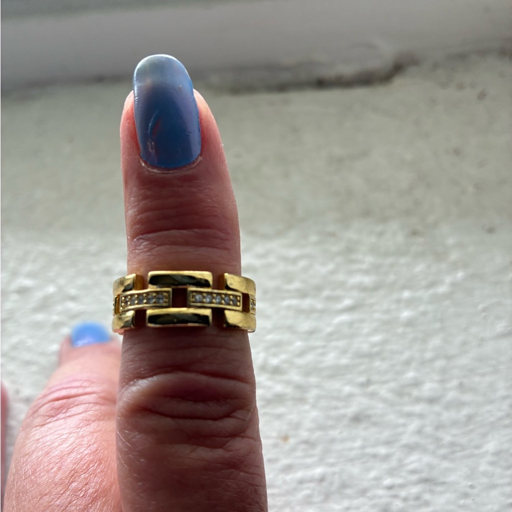 Elegant Gold Band with Crystal Accents
